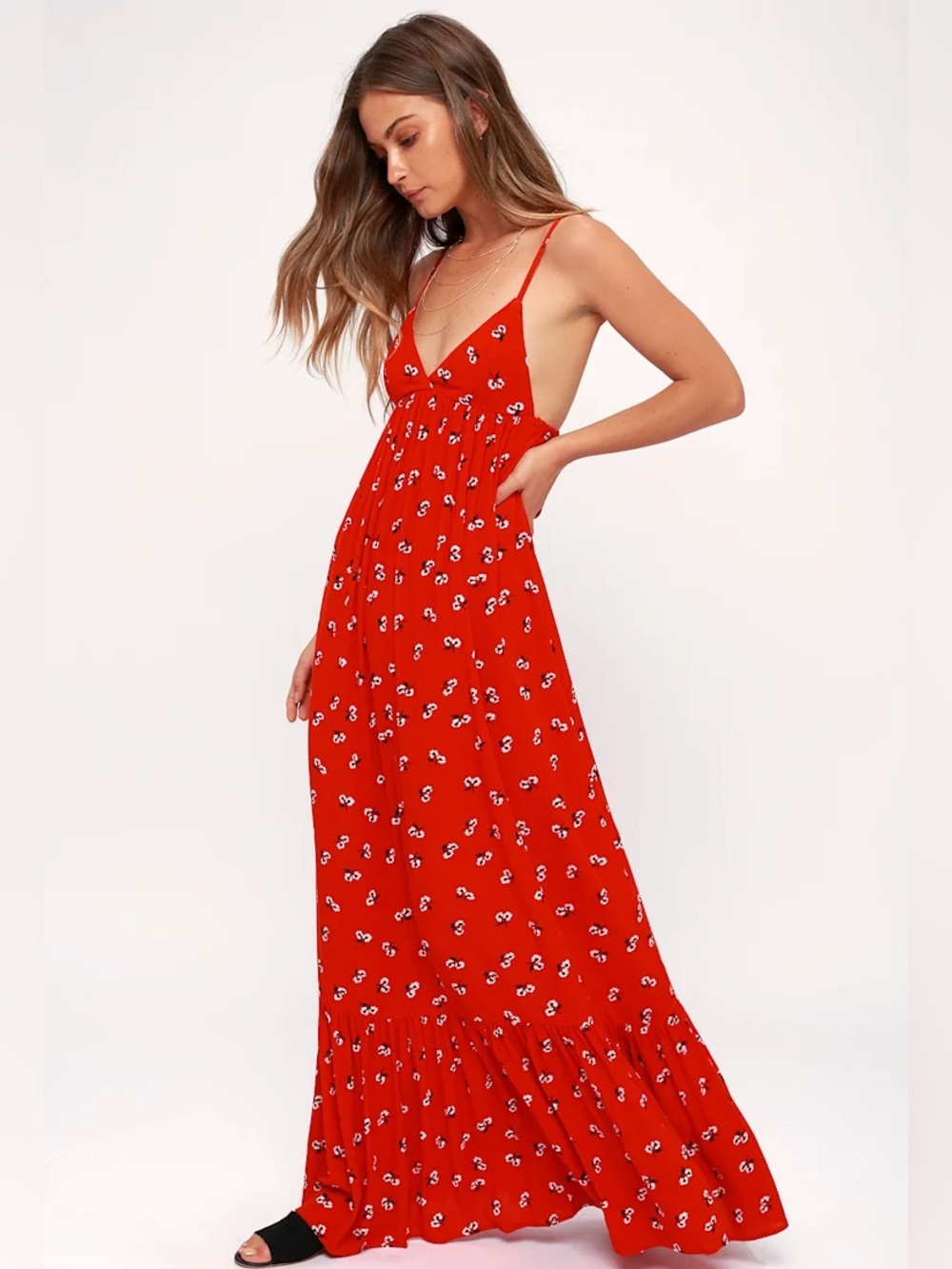 Billabong Red Floral Maxi Dress